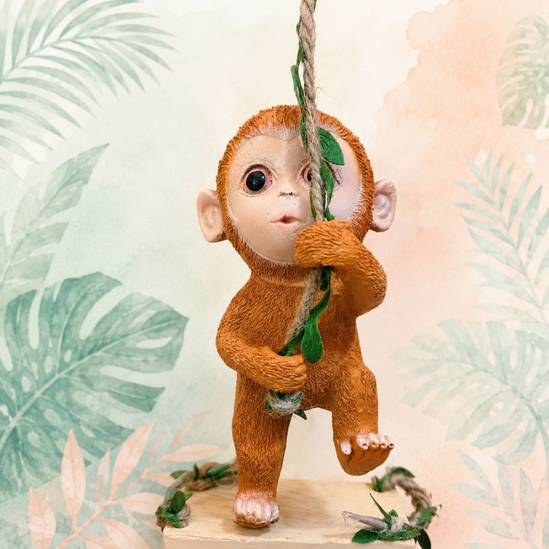 Baby Monkey Figurine | Climbing Tree Garden Decor