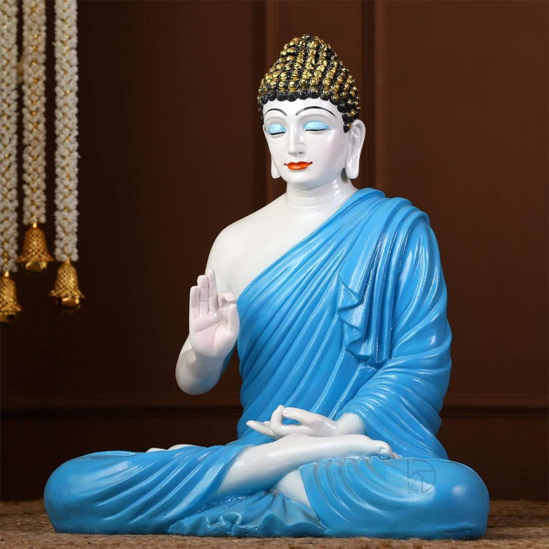 Blue Tranquility Blessing Buddha Statue (24 inch) - The Decorshed