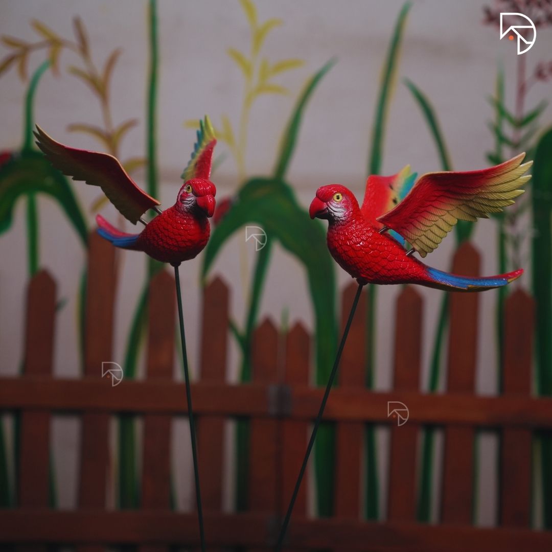 Flying Parrot Garden Stake
