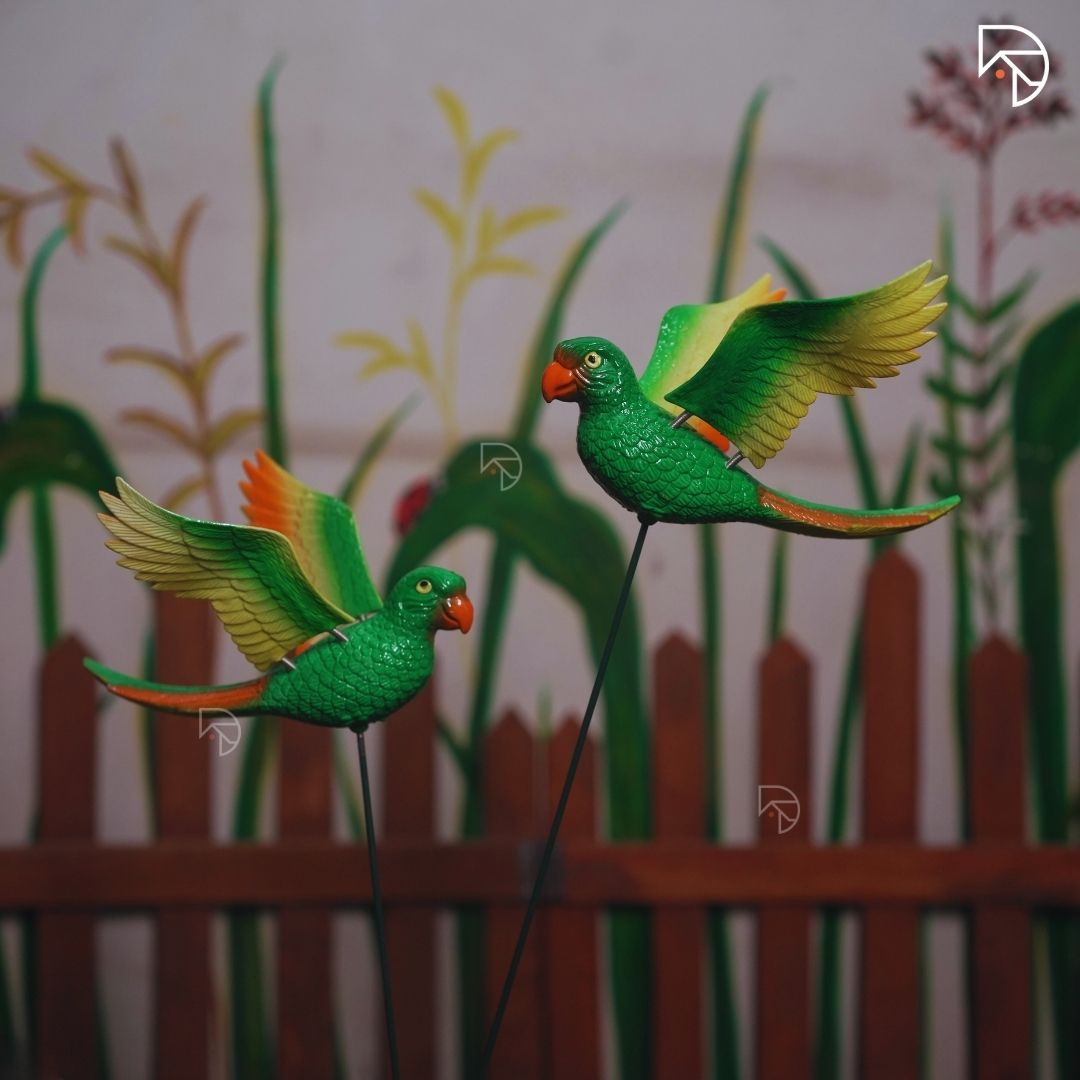 Flying Parrot Garden Stake