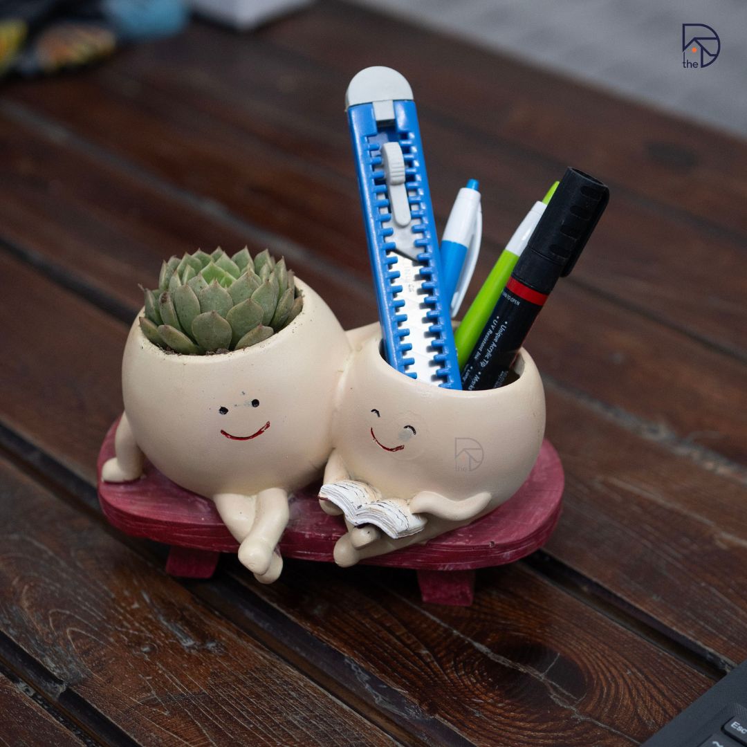 Smiley Duo Planter for Home Decor Gift Garden Decor
