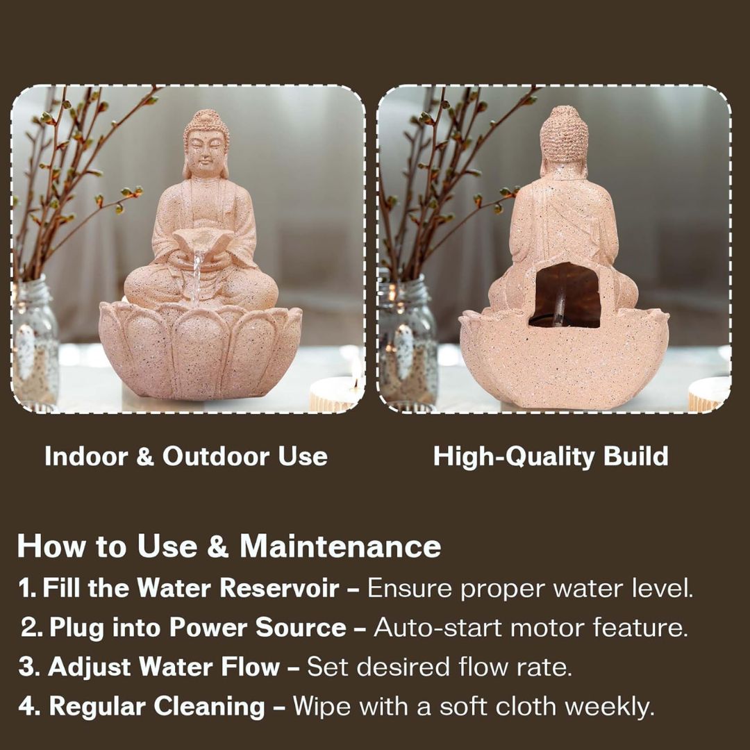 Buddha Water Fountain for Terrace Garden, Outdoor Decor