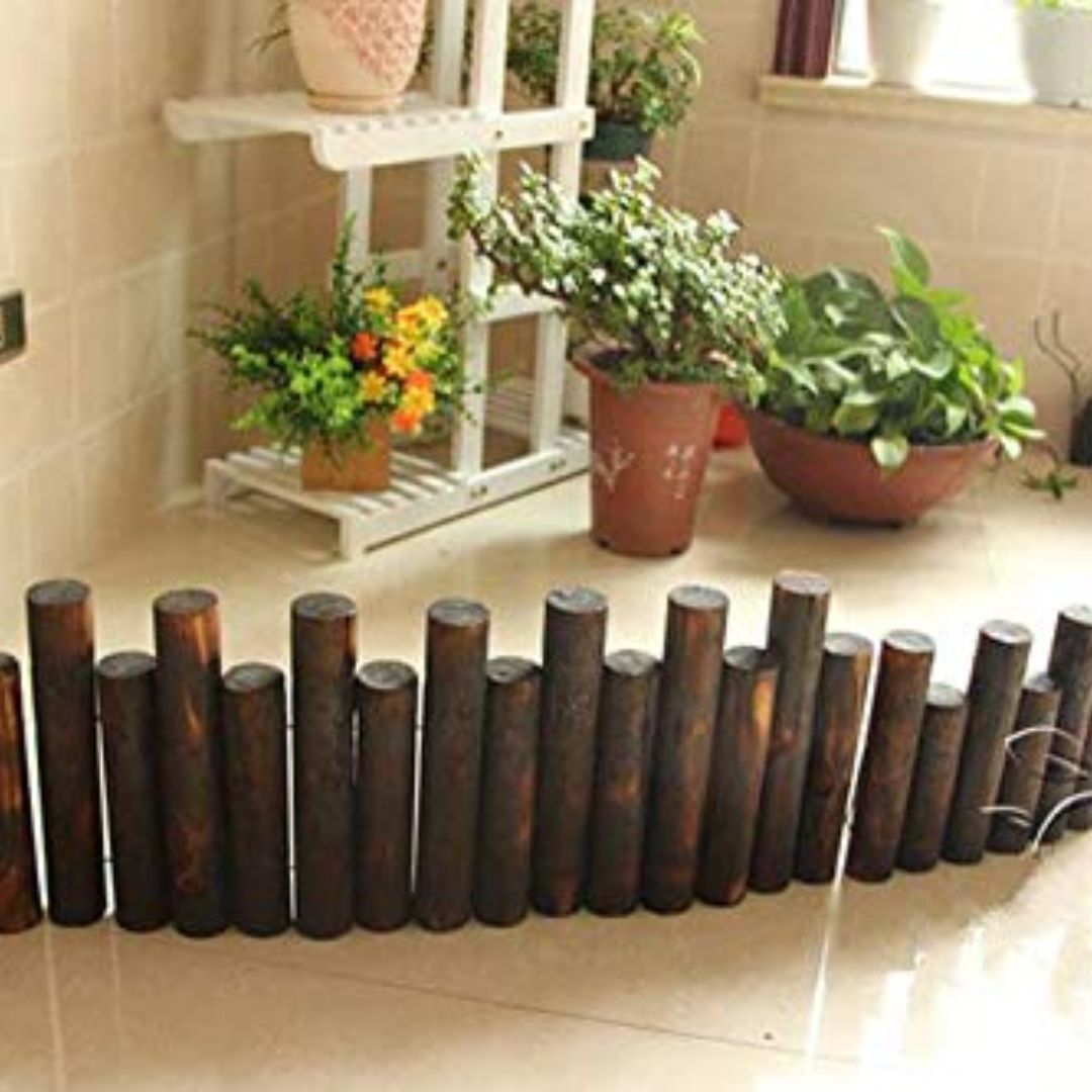 Small Self-Standing Wooden Fence – Garden Border for Home, Balcony & Outdoor Decor