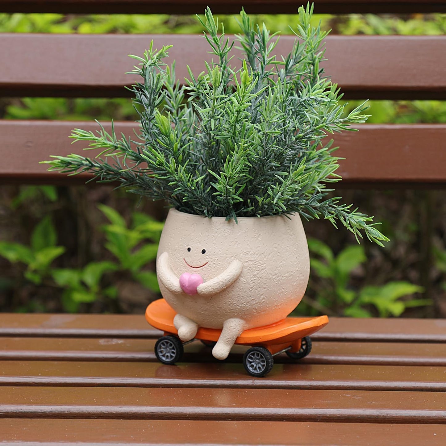 Smiley Face Skateboard Planter Unique Gifts for Succulent Plant Lover on Mother's Day Birthday Christmas