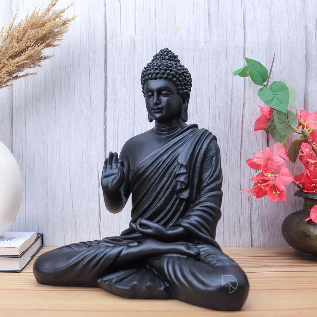 Black Tranquil Buddha Statue (15 inch) - The Decorshed