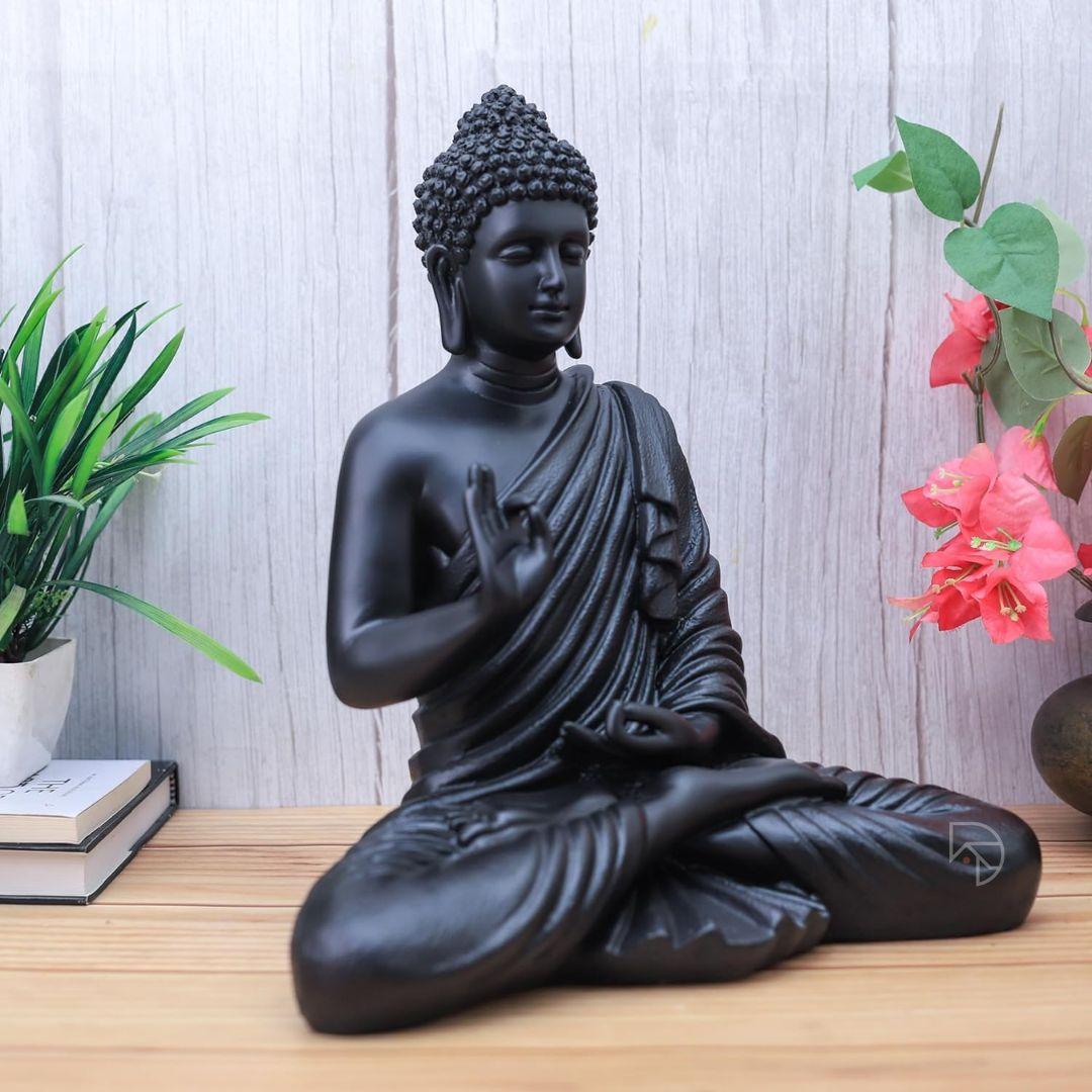 Black Tranquil Buddha Statue (15 inch) - The Decorshed