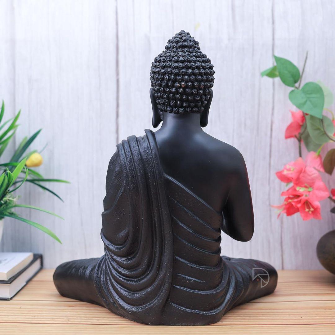 Black Tranquil Buddha Statue (15 inch) - The Decorshed