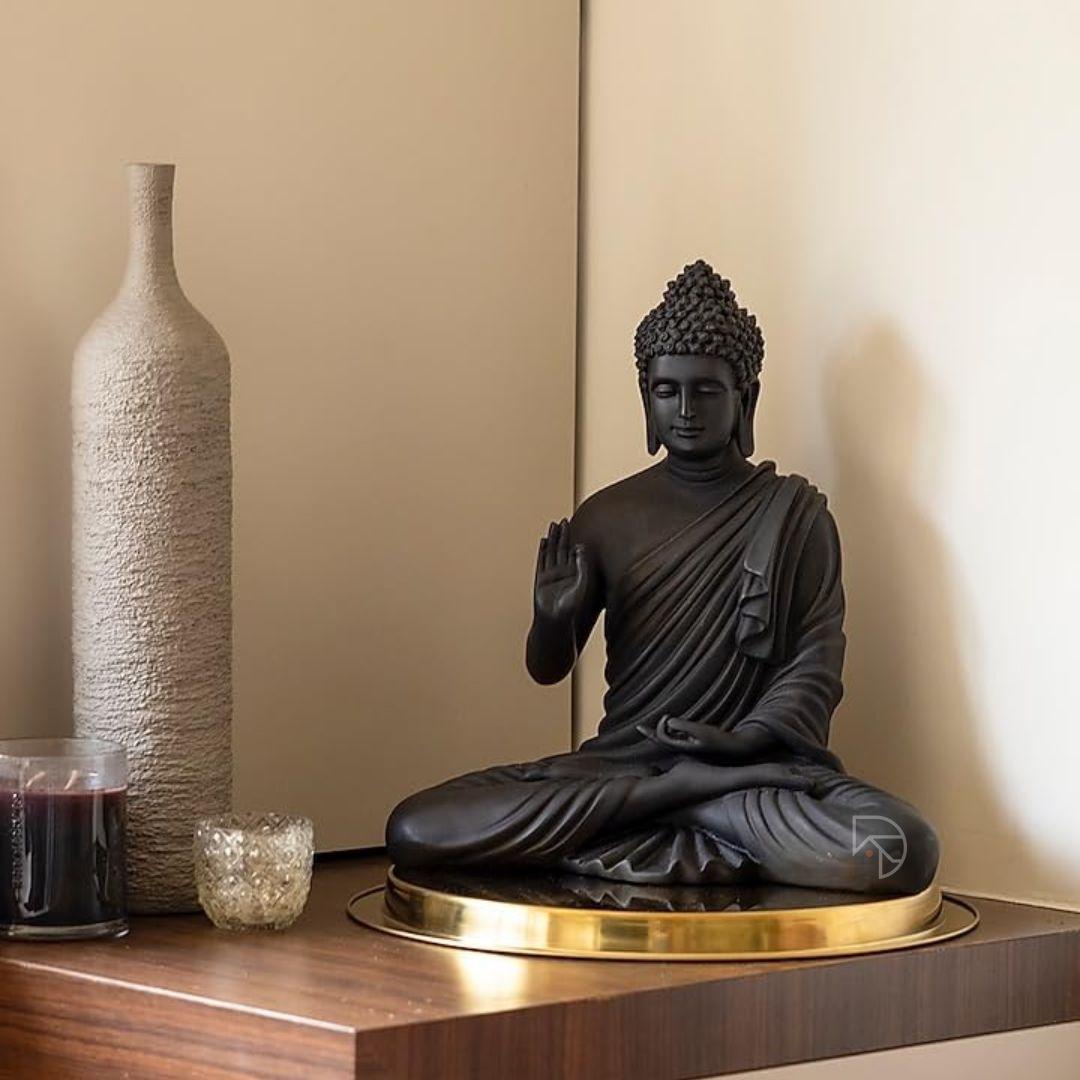 Black Tranquil Buddha Statue (15 inch) - The Decorshed