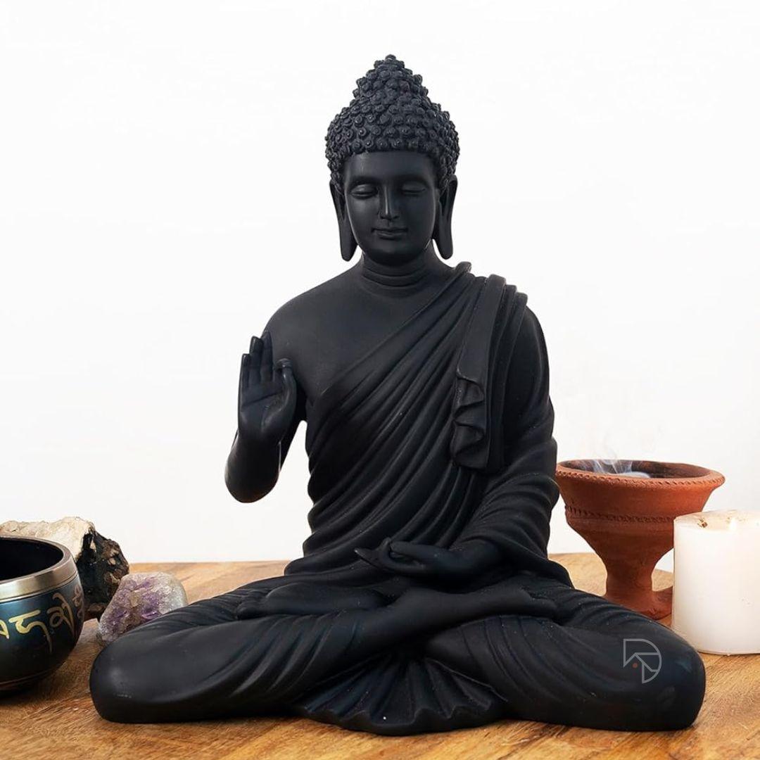 Black Tranquil Buddha Statue (15 inch) - The Decorshed