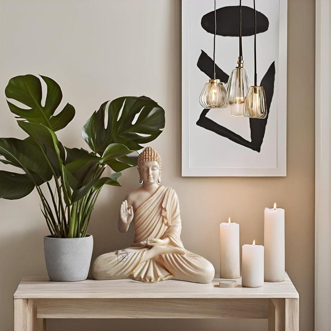 Snowy Bliss Buddha Statue (24 inch) - The Decorshed