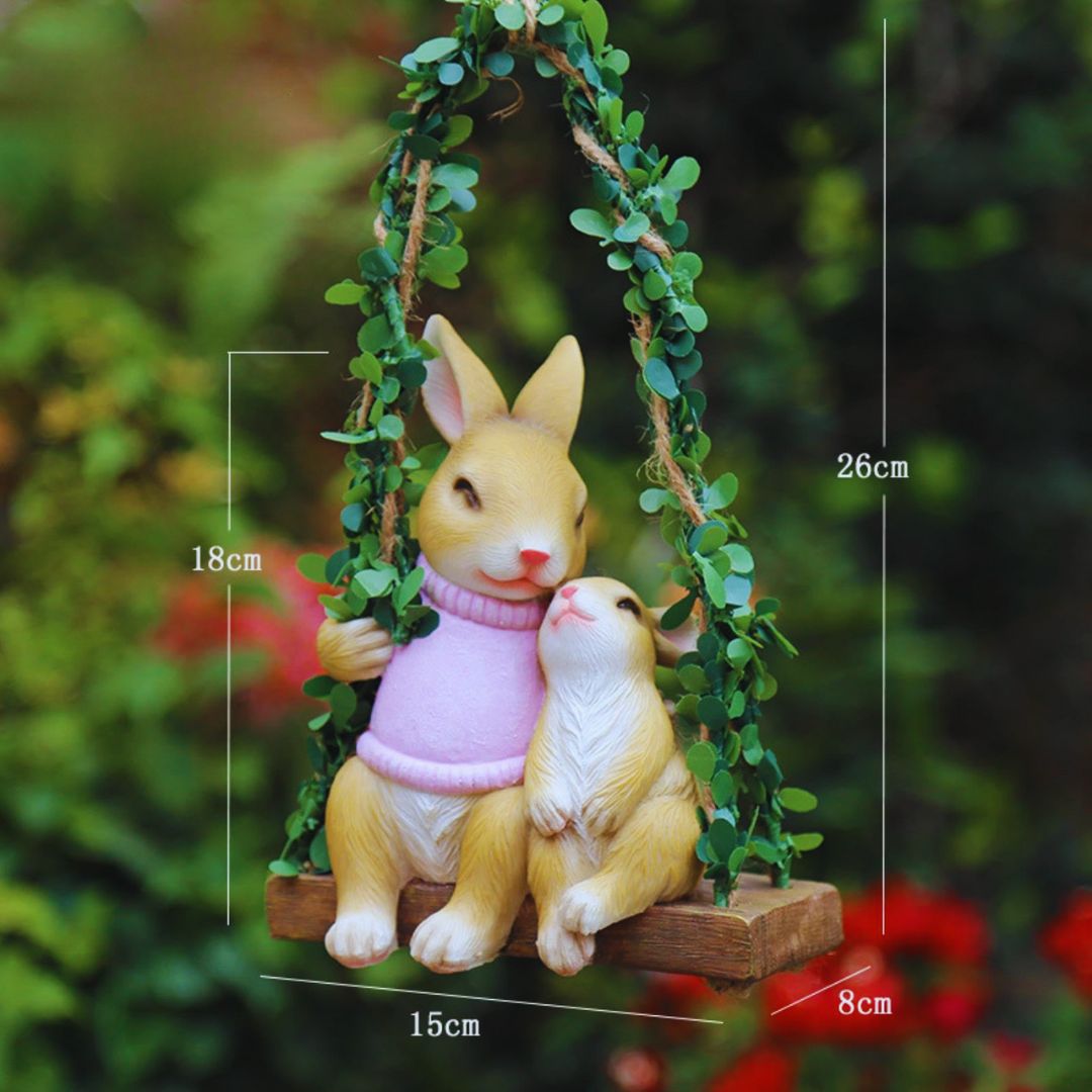 Swing Cute Mother Child Rabbit