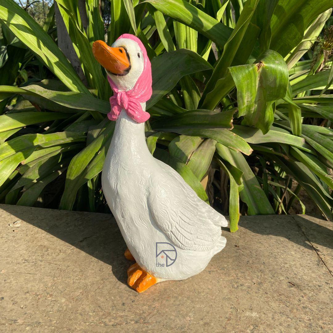 Duck with Scarf for Garden Decor - The Decorshed