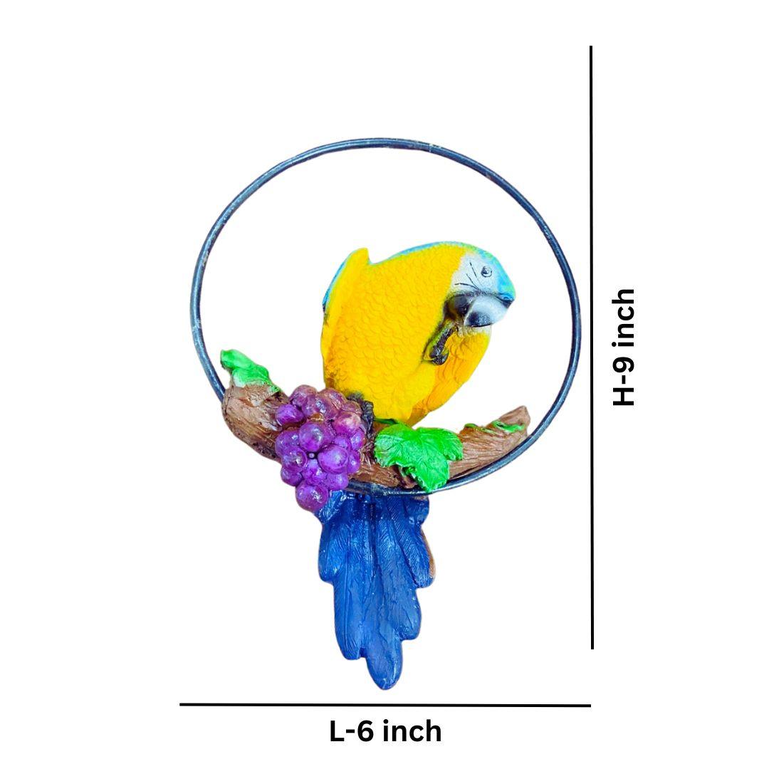 Hanging Parrot on Ring for Garden Decor - The Decorshed