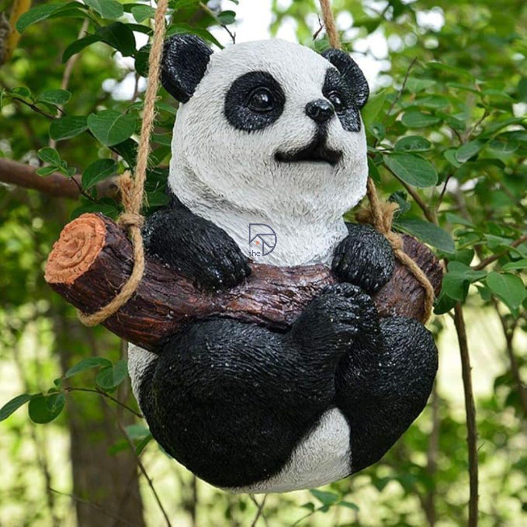 panda hanging planter Hanging Swing Panda Planter Polyresin Large
