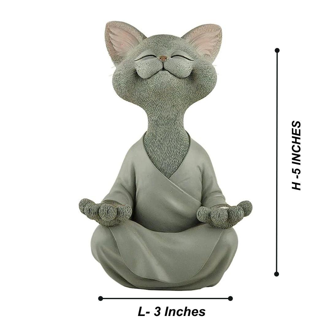 Happy Meditating Mini Cat Statues - The Decorshed