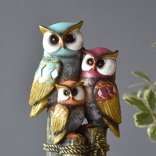 Owl Family Showpiece
