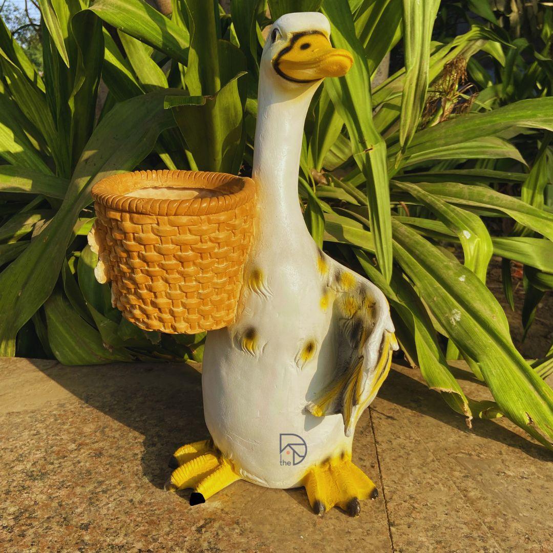 Resin Standing Duck Planter in Hand - The Decorshed