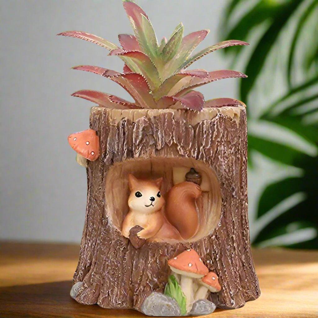 squirrel planter pot Squirrel Tree Pot Resin Succulent Planter