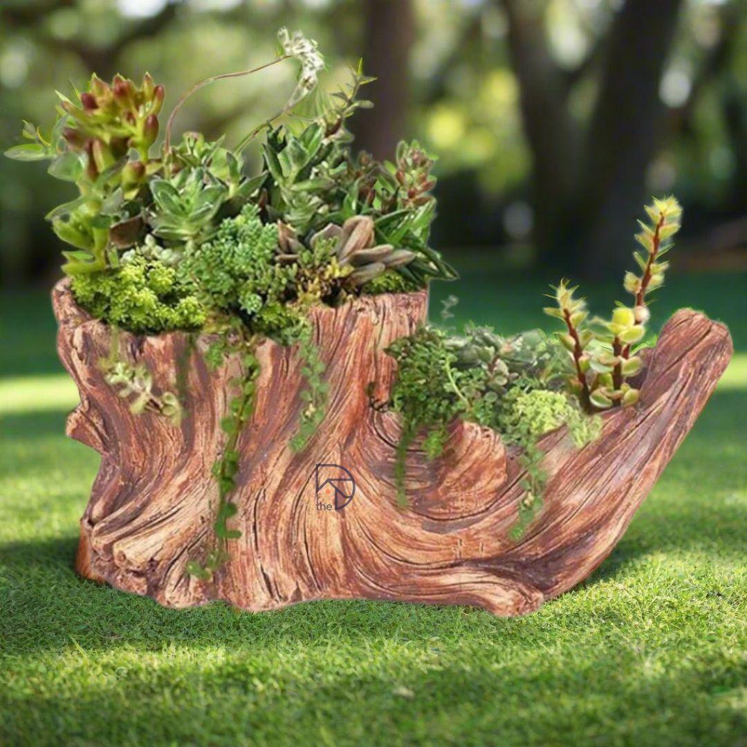 tree stump with succulents Stump Handmade Resin Succulent Planter – The Decorshed