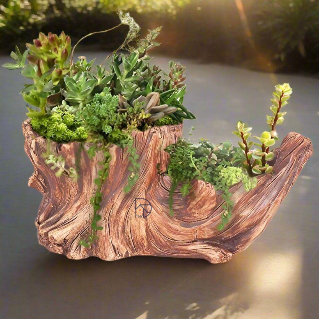 Stump Handmade Resin Succulent Planter - The Decorshed
