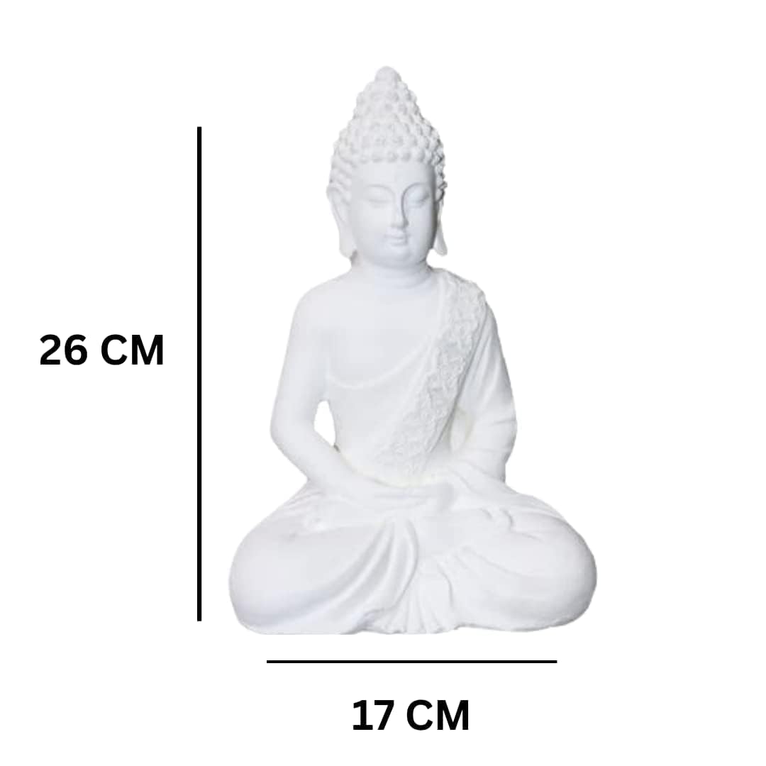 White Buddha Statue 10" - The Decorshed