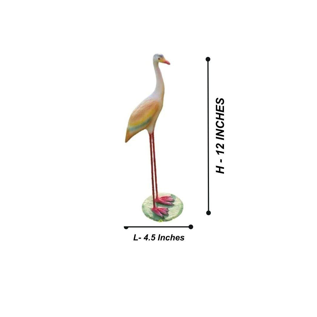 White Metal leg Crane showpiece - The Decorshed