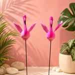 Metal & PVC Flamingo Garden Stakes (Pack of 2)