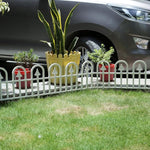 White garden fence with potted plants, ideal for home & garden decor