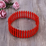 Miniature Fence for Fairy Garden Decor (Red)Tray Garden Bonsai Tray(Set of 2)