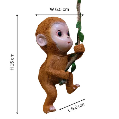 Baby Monkey Figurine | Climbing Tree Garden Decor