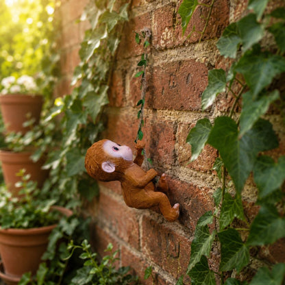 Baby Monkey Figurine | Climbing Tree Garden Decor