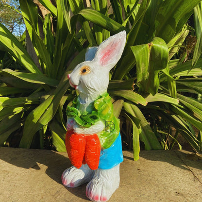 Bunny With Carrot Home Decor Statue