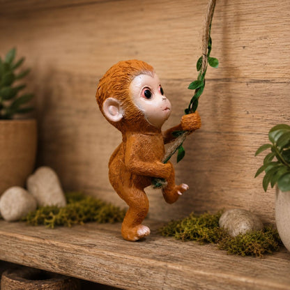 Baby Monkey Figurine | Climbing Tree Garden Decor