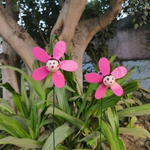 Cute Bee Flower Garden Stakes - Colourful Wind Spinner Stakes (Set of 2)