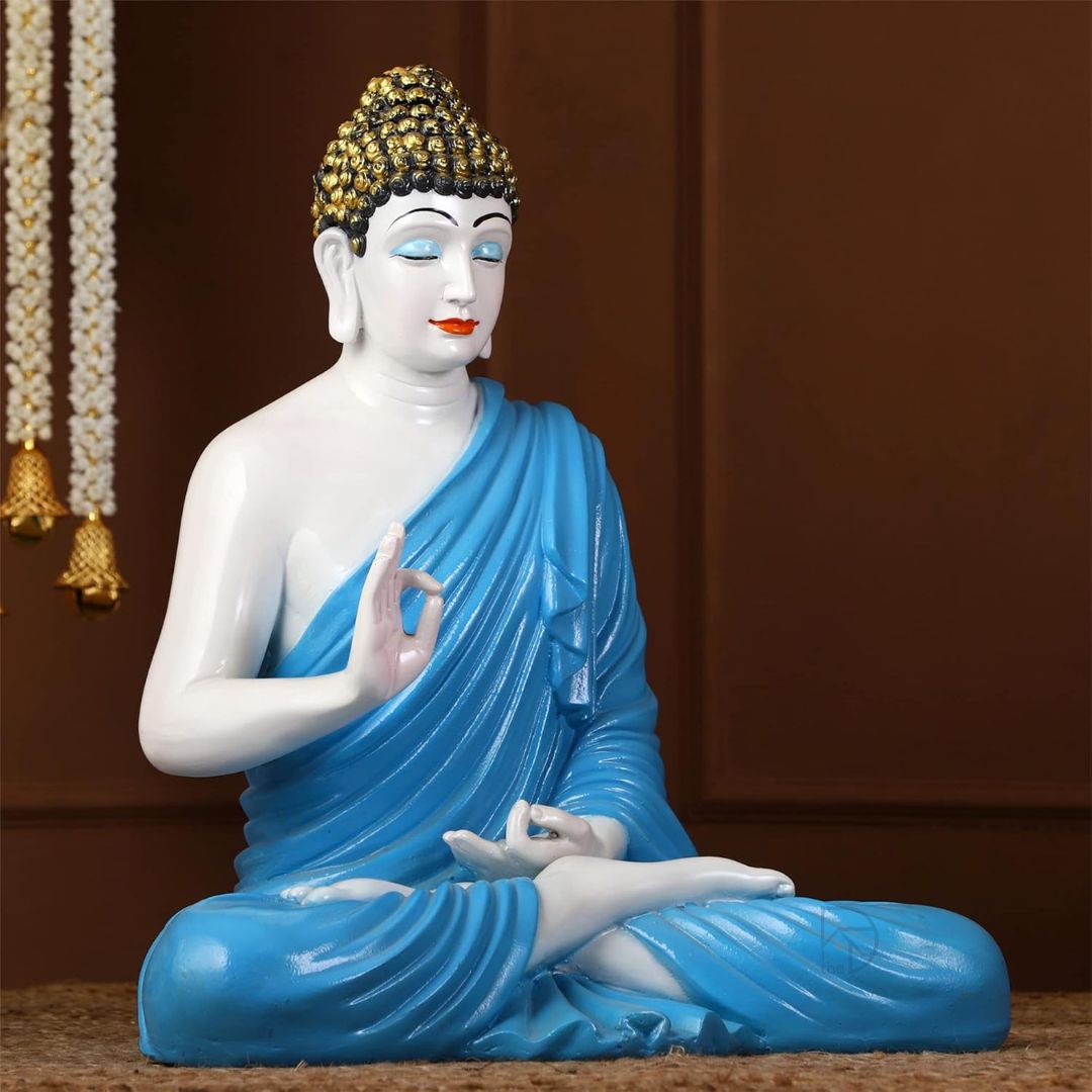 Blue Tranquility Blessing Buddha Statue (24 inch) -    The Decorshed