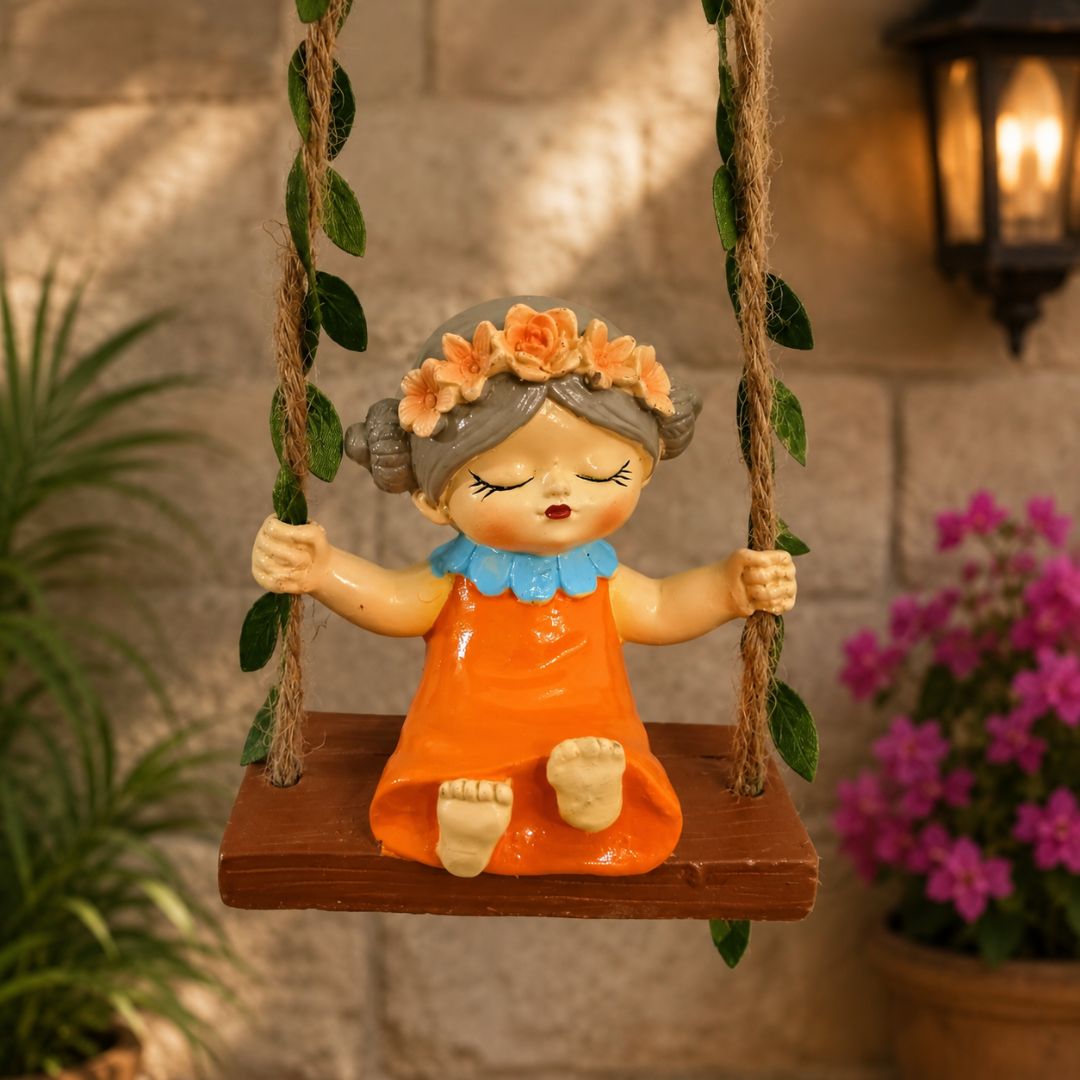 Cute Girl Swing Hanging Decor