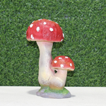 Red Mushroom Garden Ornament - Resin Toadstool Statue for Outdoor Decor