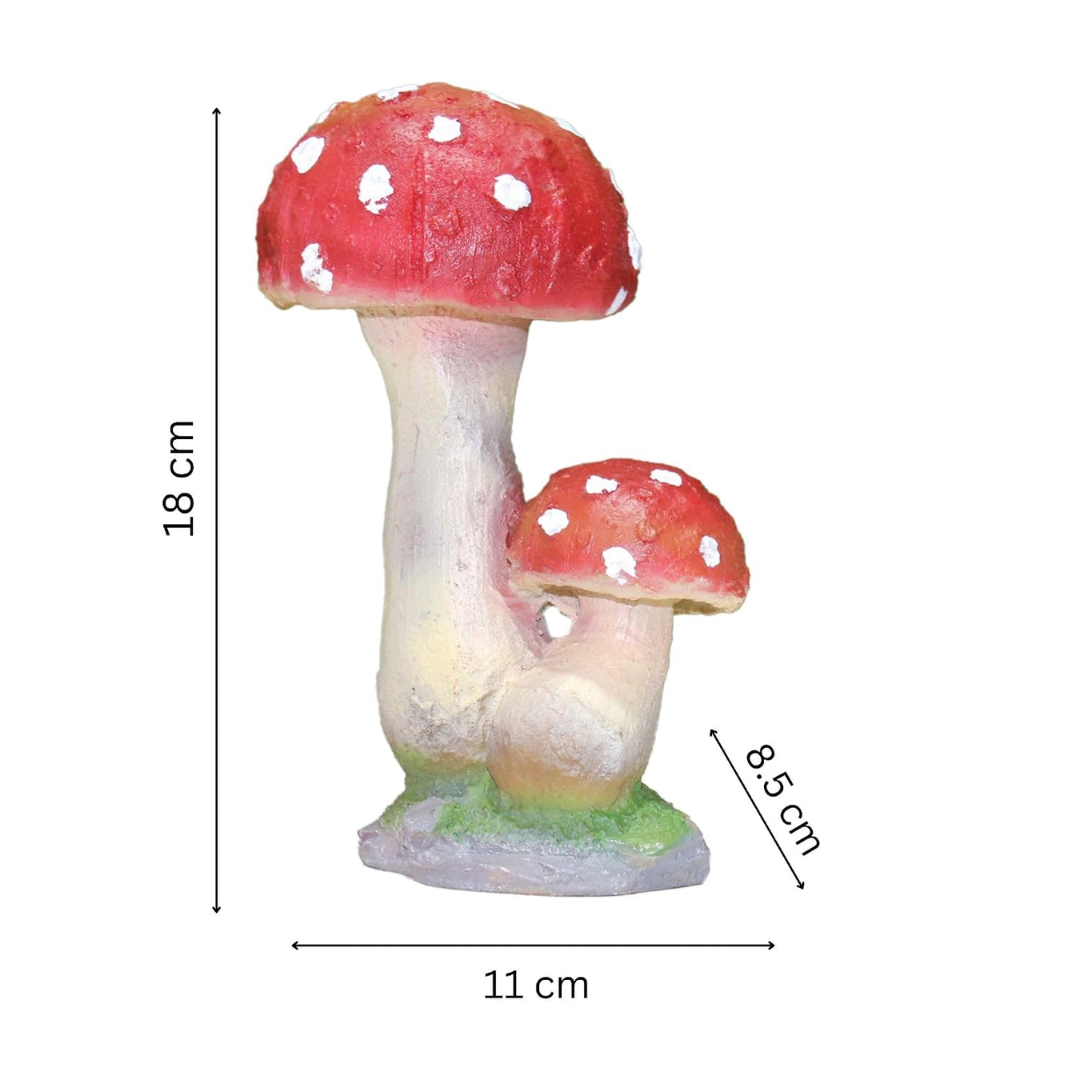 Red Mushroom Garden Ornament - Resin Toadstool Statue for Outdoor Decor
