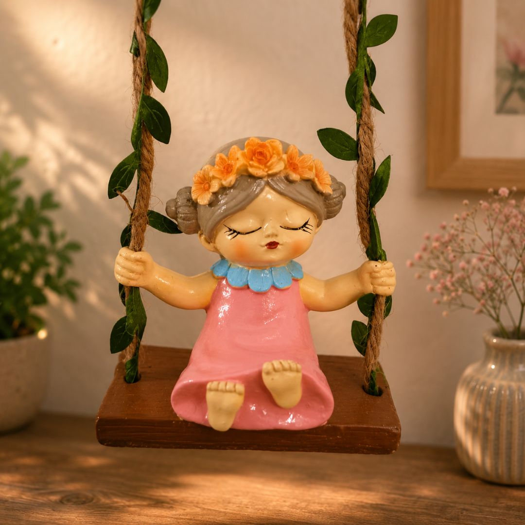Cute Girl Swing Hanging Decor