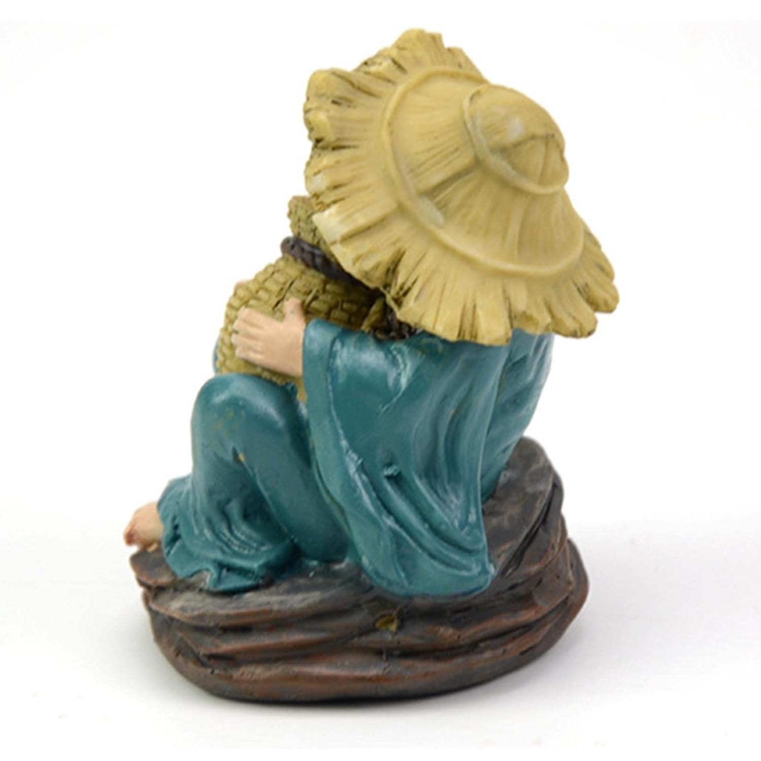 Miniature Old Man Figurine for Tray Decoration, Fisherman