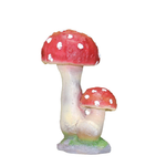 Red Mushroom Garden Ornament - Resin Toadstool Statue for Outdoor Decor