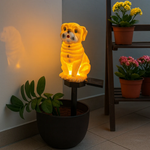 Yellow Dog Solar Garden Lights - Cute Pug Stake Lights (Set of 2)