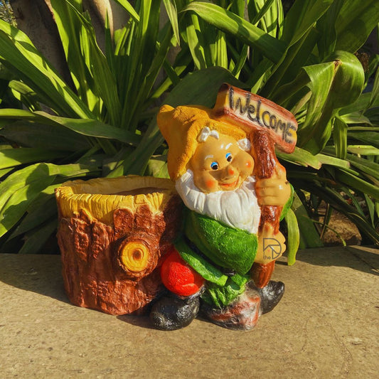 Welcome Garden Gnome Planter