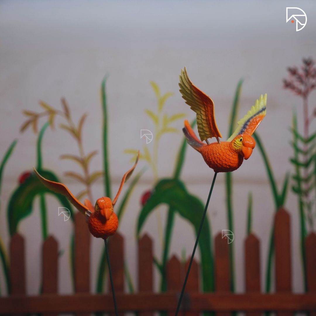 Flying Parrot Garden Stake