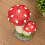 Red Mushroom Garden Ornament - Resin Toadstool Statue for Outdoor Decor