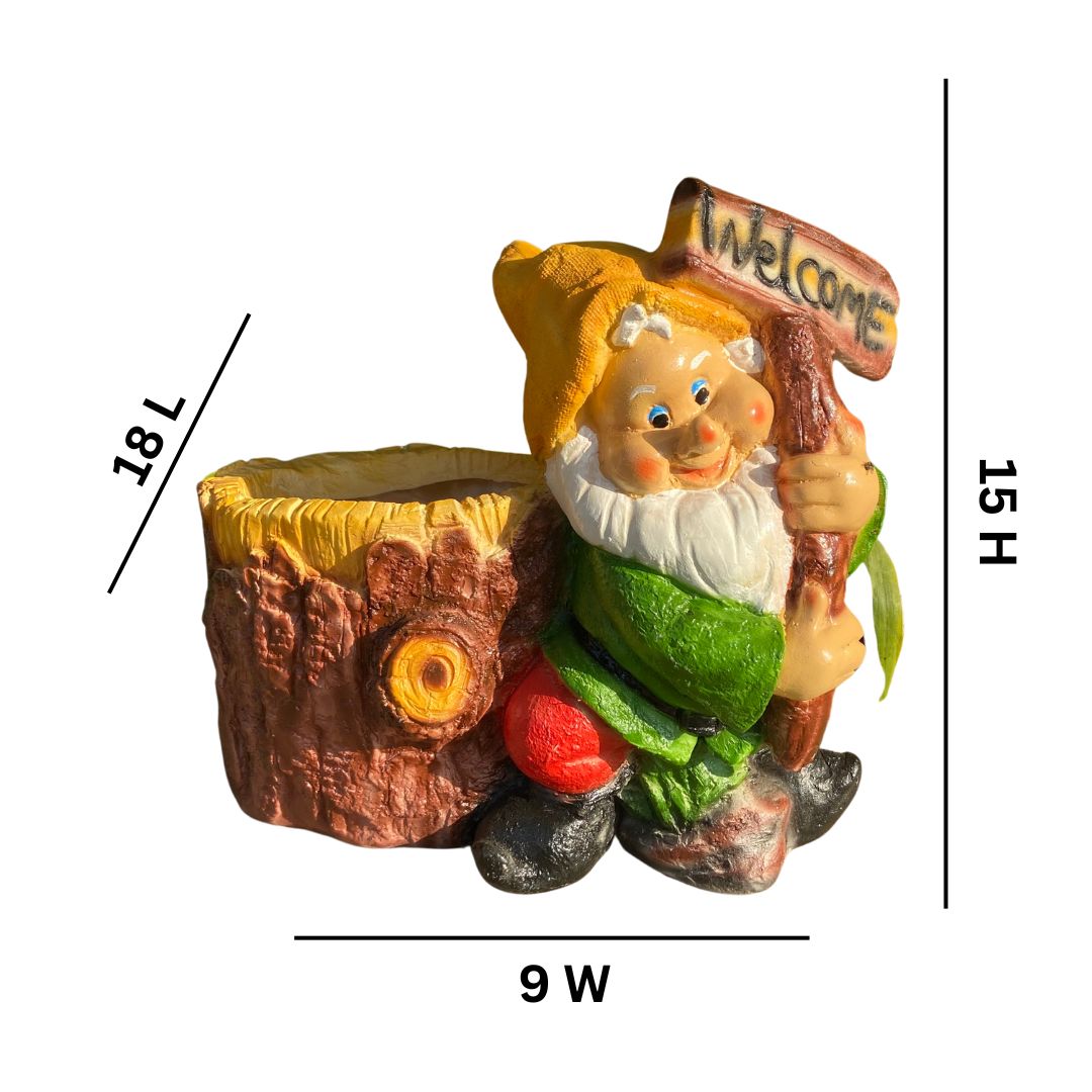 Welcome Garden Gnome Planter