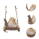 Hanging Owl Figurine for Garden | Resin Owl Swing Decor | Outdoor & Indoor Bird Statue