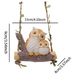 Hanging Owl Figurine for Garden | Resin Owl Swing Decor | Outdoor & Indoor Bird Statue