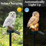 White Owl Solar Garden Lights - Snowy Owl Stake Lights (Set of 2)