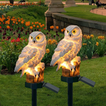 White Owl Solar Garden Lights - Snowy Owl Stake Lights (Set of 2)